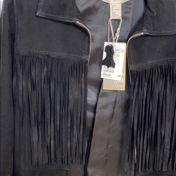 H&M Premium Black Suede Fringe Jacket - Picture 5 of 12